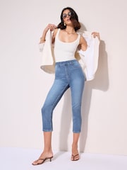 Friends Like These Mid Blue 3/4 Length Jeans - Image 1 of 4