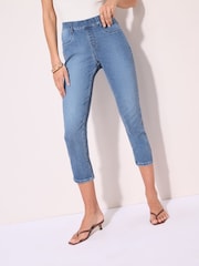 Friends Like These Mid Blue 3/4 Length Jeans - Image 2 of 4