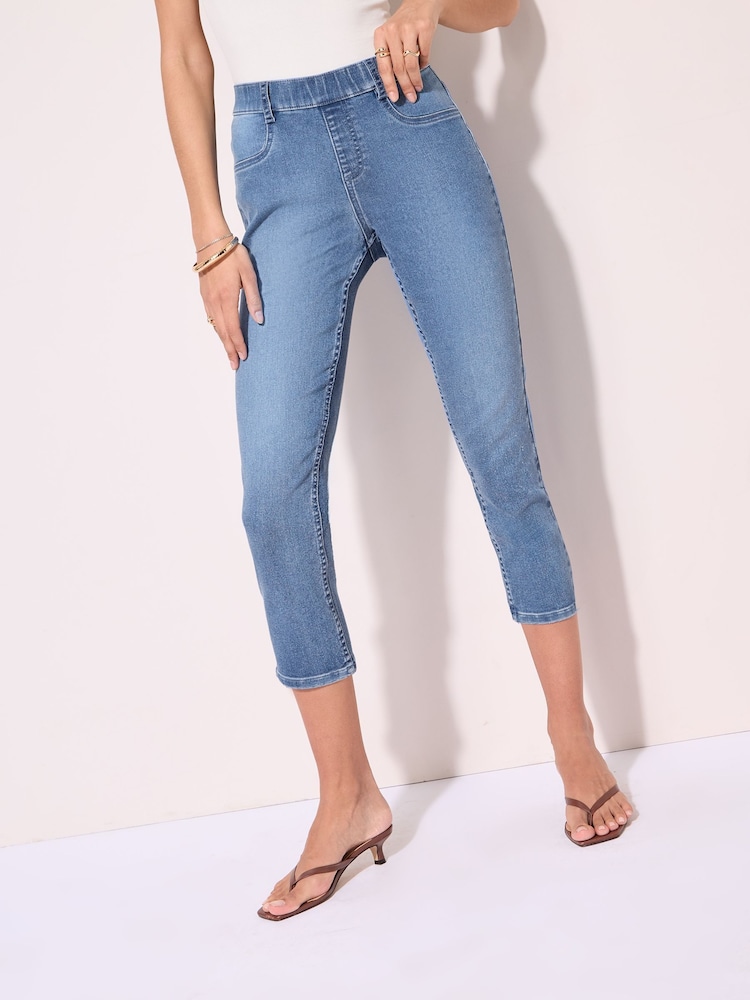 Friends Like These Mid Blue 3/4 Length Jeans - Image 2 of 4