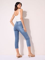 Friends Like These Mid Blue 3/4 Length Jeans - Image 4 of 4