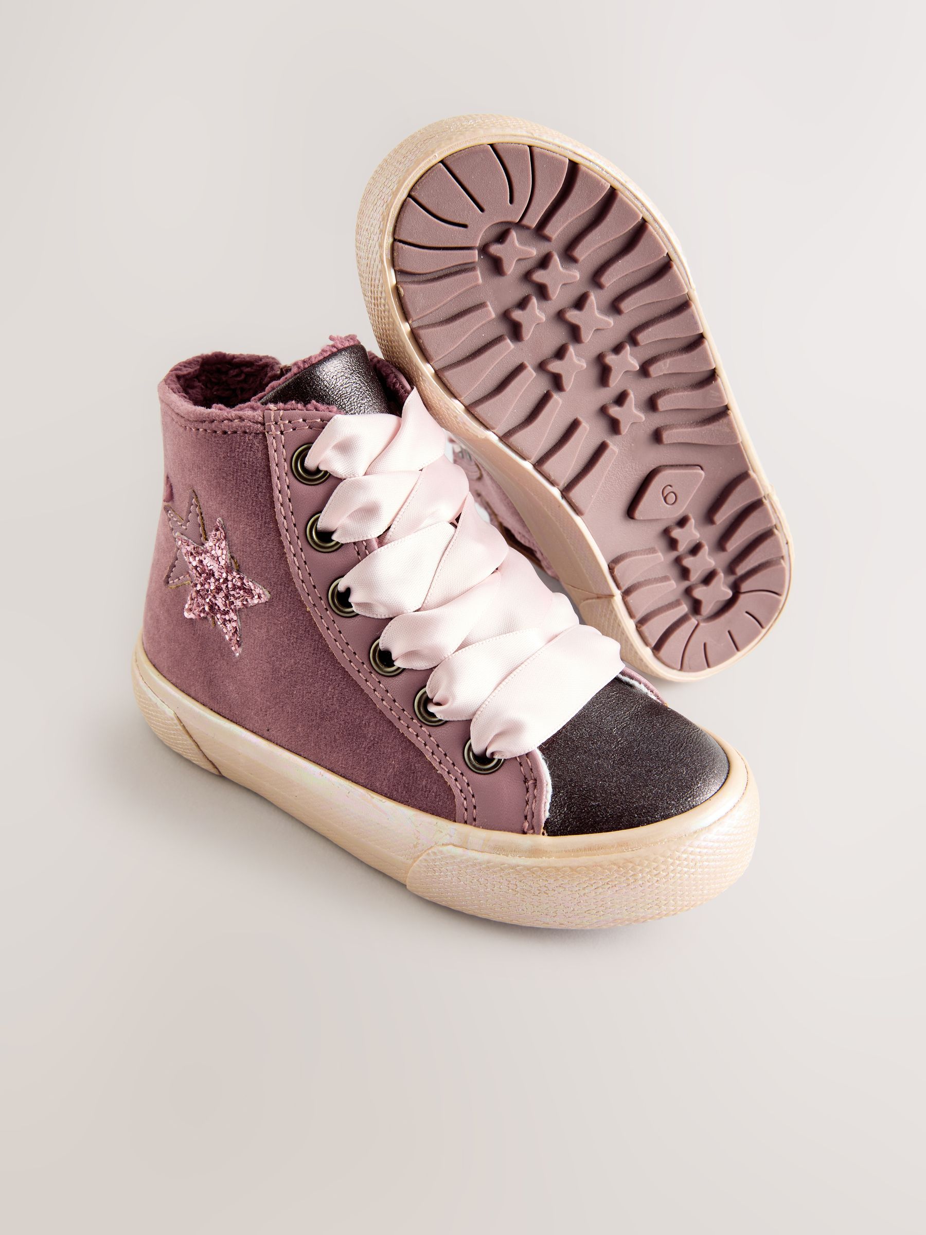 Buy Purple Standard Fit (F) Star High Top Trainers from Next Slovakia