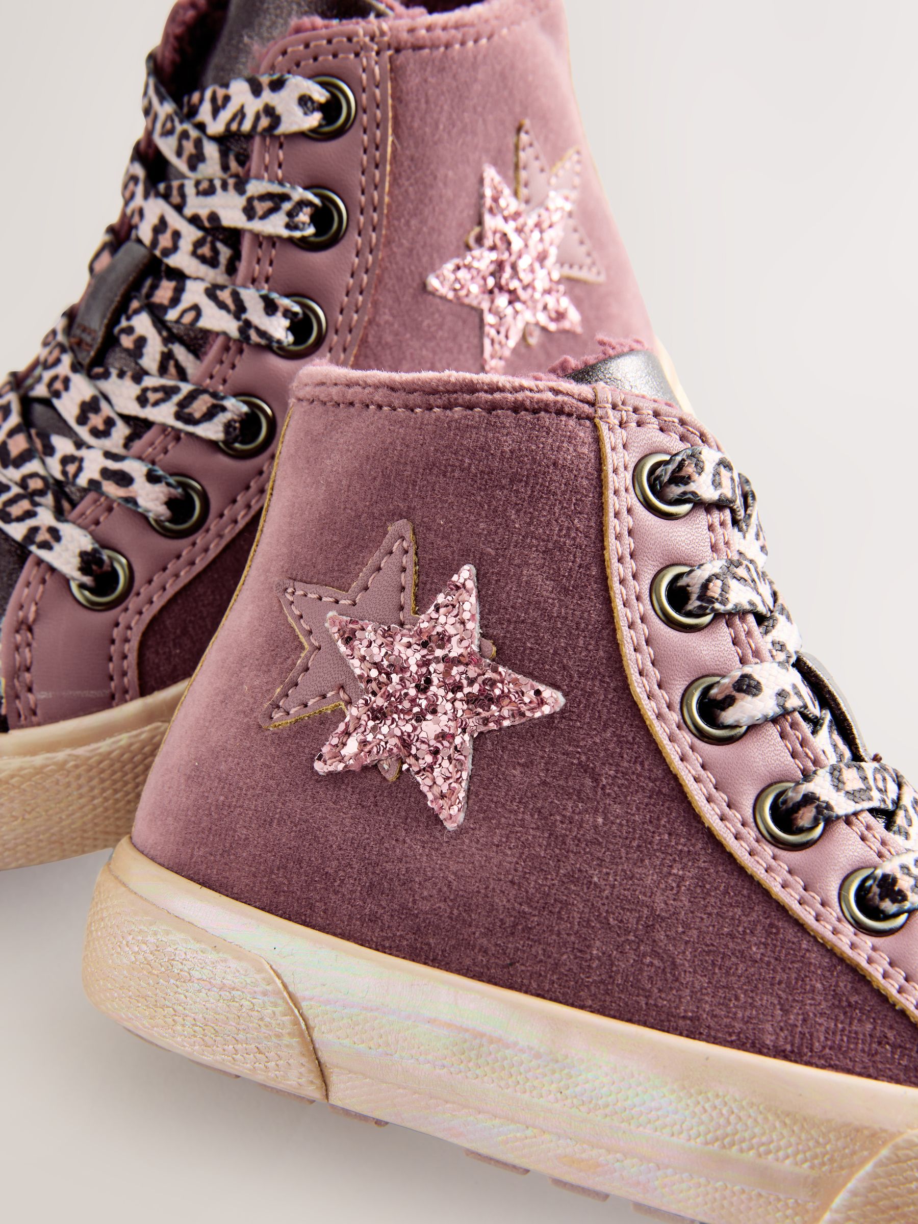 Buy Purple Standard Fit (F) Star High Top Trainers from Next Slovakia