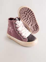Purple Standard Fit (F) Star High Top Trainers - Image 4 of 5