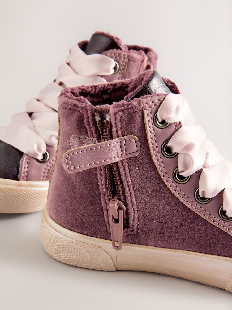 Purple Standard Fit (F) Star High Top Trainers - Image 5 of 5