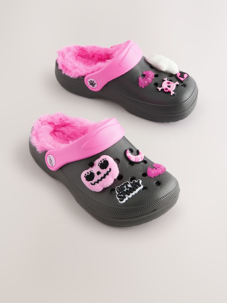 Black/Pink Halloween Slippers Clogs - Image 1 of 5