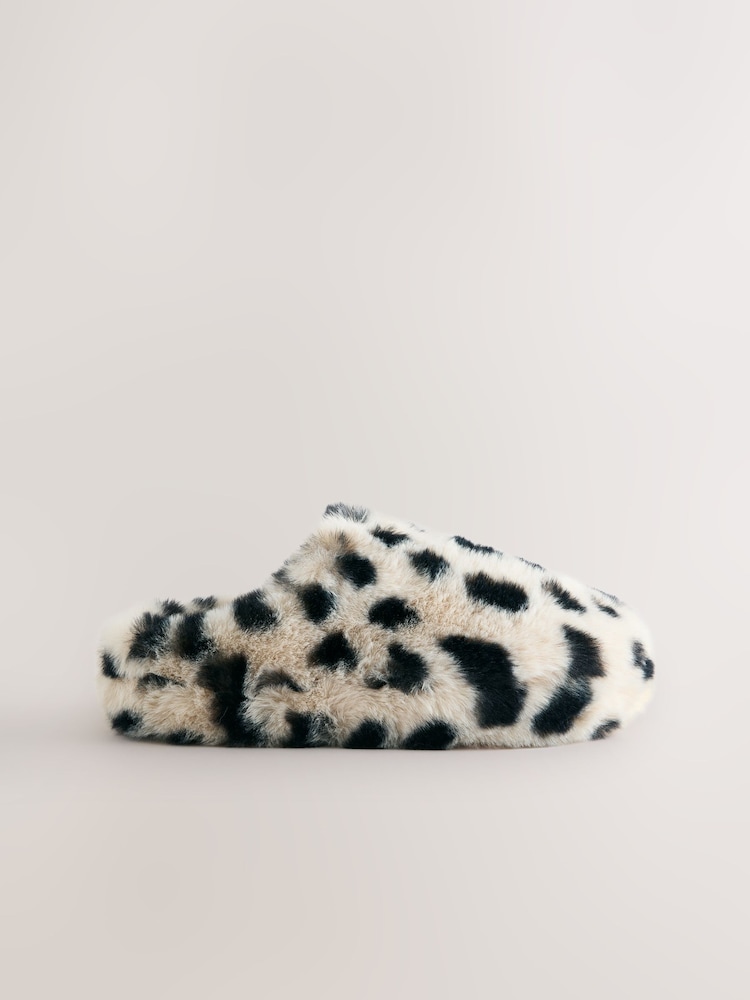Animal Print Faux Fur Mule Slipper - Image 1 of 5