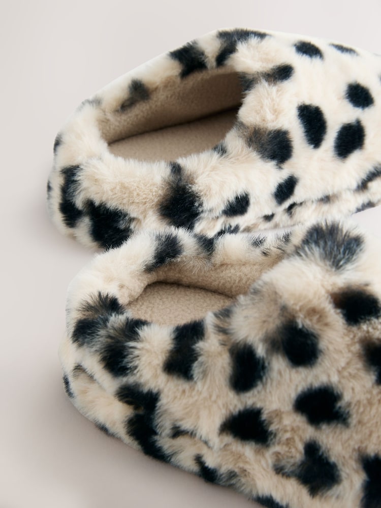 Animal Print Faux Fur Mule Slipper - Image 2 of 5