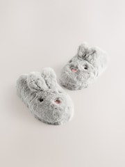 Grey Bunny Character Slippers - Image 1 of 5