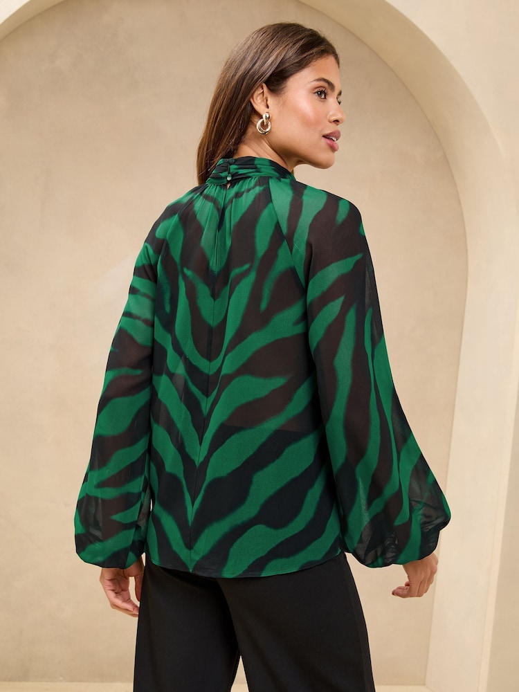 Lipsy Print High Neck Blouson Blouse - Bild 4 von 4 Lipsy Print High Neck Blouson Blouse - Bild 4 von 4