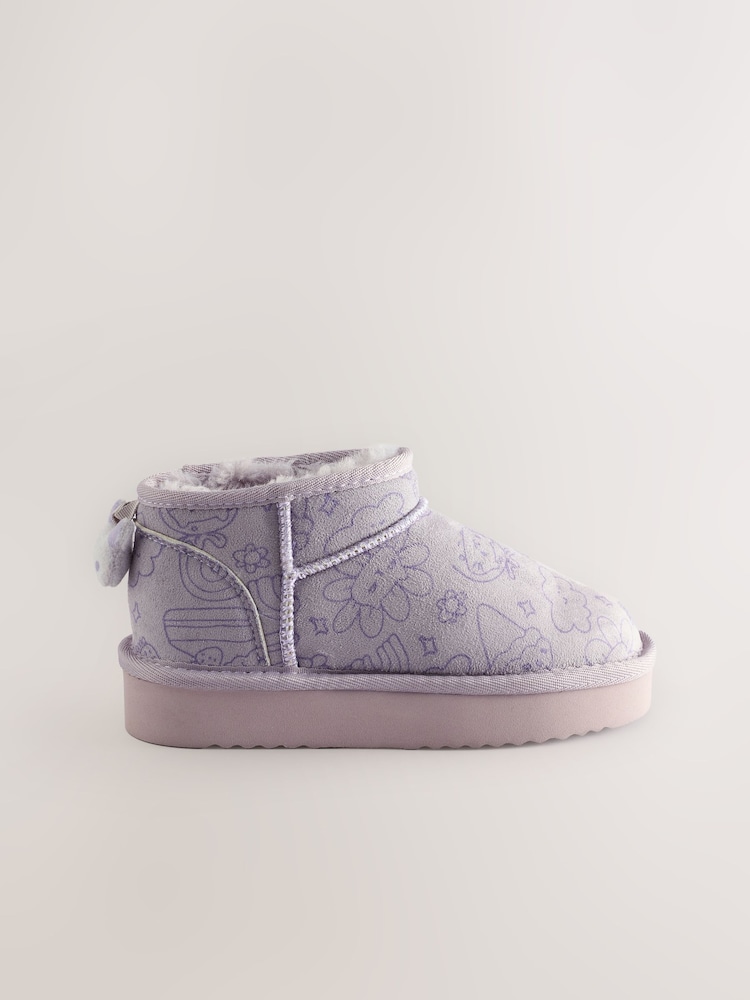 Lilac Purple Character Slipper Ankle Boots - Image 2 of 5