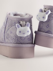 Lilac Purple Character Slipper Ankle Boots - Image 4 of 5