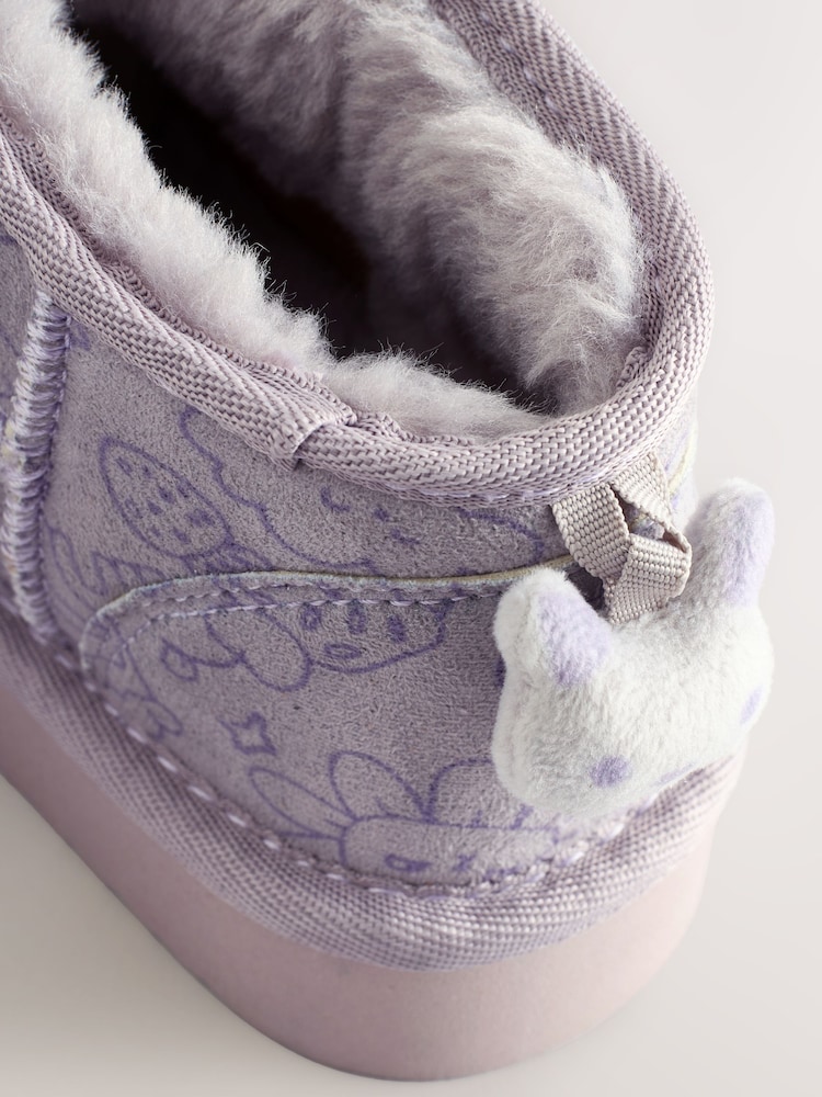 Lilac Purple Character Slipper Ankle Boots - Image 5 of 5