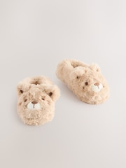 Neutral Brown Bear Character Slippers - Image 1 of 5