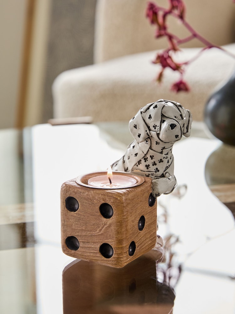 White/Black Ace the Dalmatian Bronx Tea Light Holder - Image 2 of 6