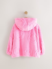 Pink Happy Face Jacquard Fleece Cropped Hooded Blanket (3-16yrs) - Image 7 of 9