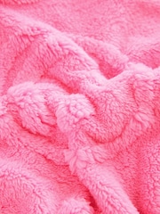 Pink Happy Face Jacquard Fleece Cropped Hooded Blanket (3-16yrs) - Image 8 of 9