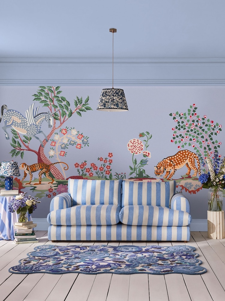 Cath Kidston Blue Painted Kingdom Fixed Size 4M Mural - Image 1 of 2 Cath Kidston Blue Painted Kingdom Fixed Size 4M Mural - Image 1 of 2