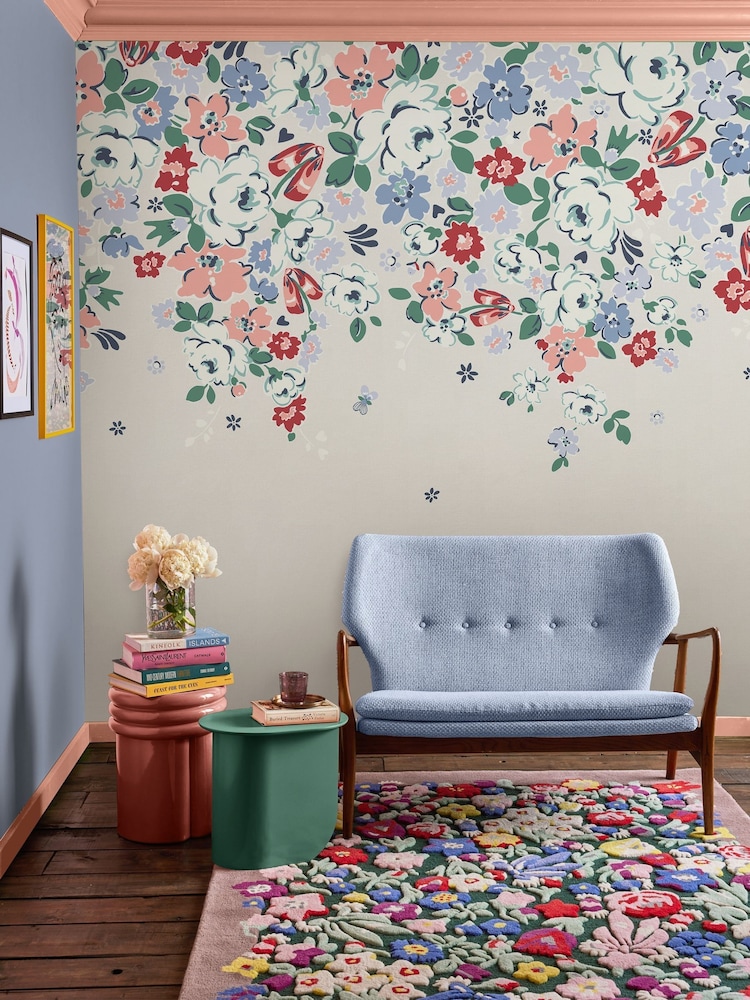 Cath Kidston Cream Clifton Floral Fixed Size 4M Mural - Image 1 of 2 Cath Kidston Cream Clifton Floral Fixed Size 4M Mural - Image 1 of 2