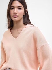 Barbour® International Orange Natalia Knitted T-Shirt - Image 3 of 5