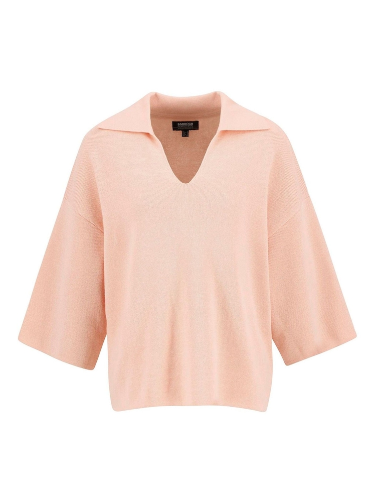 Barbour® International Orange Natalia Knitted T-Shirt - Image 5 of 5 Barbour® International Orange Natalia Knitted T-Shirt - Image 5 of 5