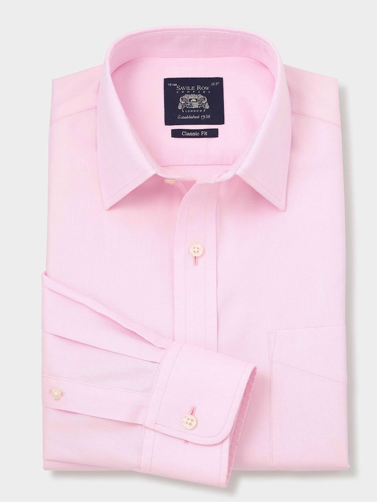 Розовый - The Savile Row Company 100% Cotton Classic Fit Non-Iron Shirt - Image 1 of 3