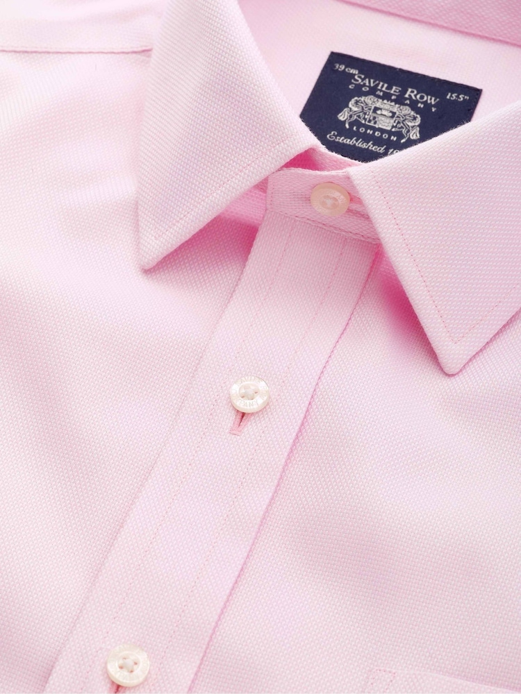Розовый - The Savile Row Company 100% Cotton Classic Fit Non-Iron Shirt - Image 2 of 3
