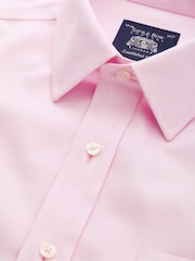 Savile Row Company Pink Classic Fit Cotton Dobby Non-Iron Single Cuff Formal Shirt - Image 4 of 5