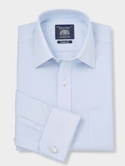 Синий - The Savile Row Company 100% Cotton Classic Fit Non-Iron Shirt - Image 1 of 3