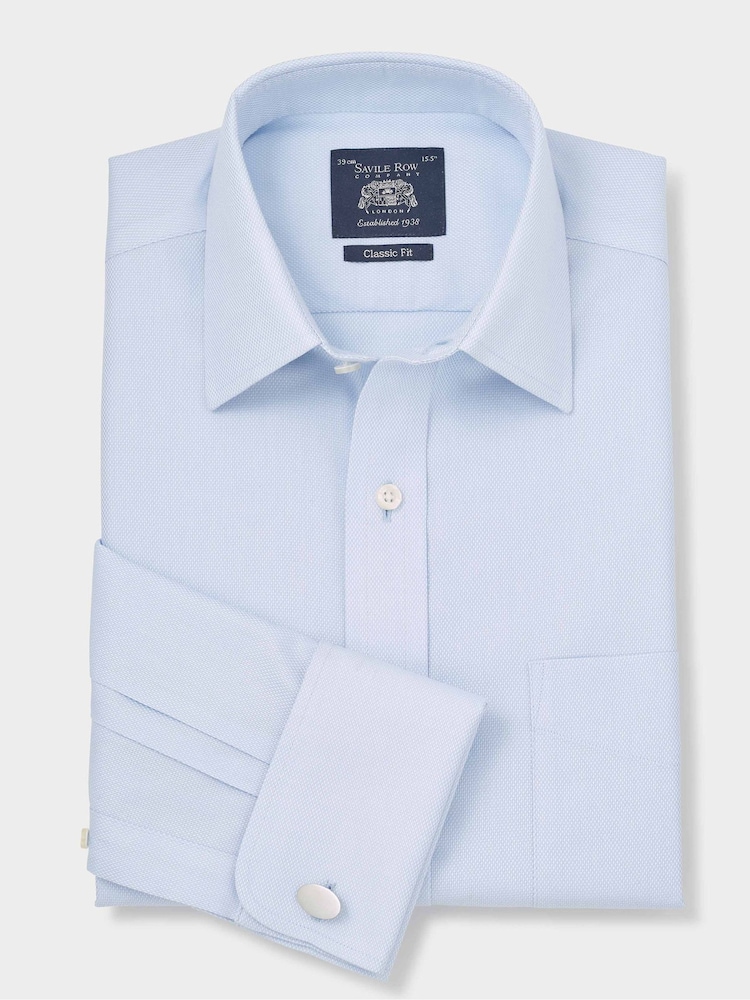 Синий - The Savile Row Company 100% Cotton Classic Fit Non-Iron Shirt - Image 1 of 3