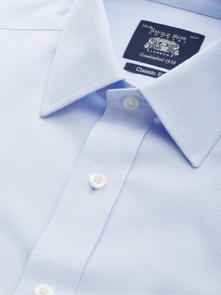 Синий - The Savile Row Company 100% Cotton Classic Fit Non-Iron Shirt - Image 2 of 3