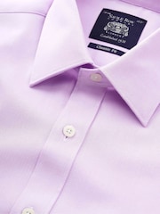 The Savile Row Company Classic Fit Herringbone Double Cuff Formal 100% Cotton Shirt - Image 5 of 5