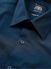 The Savile Row Company Classic Fit 100% Cotton Herringbone Formal Shirt - Image 4 of 5