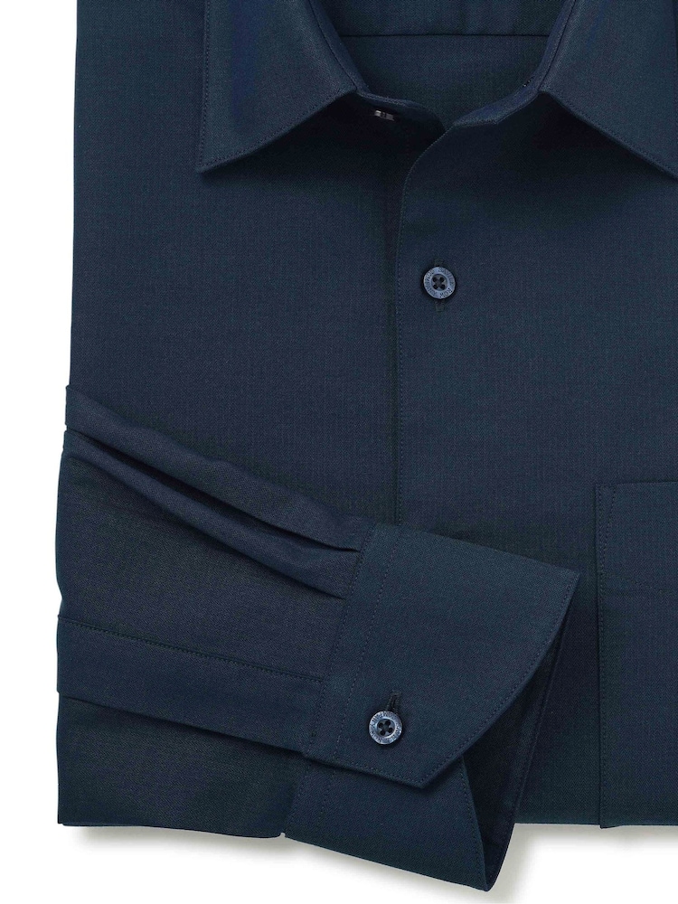 The Savile Row Company Classic Fit 100% Cotton Herringbone Formal Shirt - Image 5 of 5