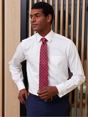 The Savile Row Company Classic Fit Herringbone Double Cuff Formal 100% Cotton Shirt - Image 3 of 7