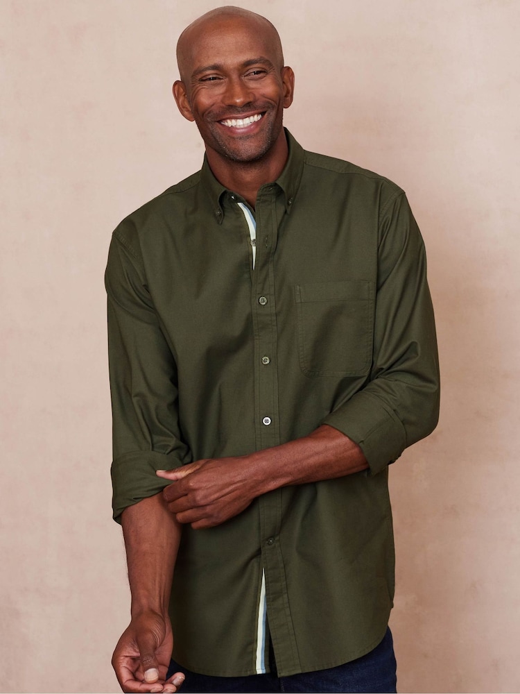 The Savile Row Company Classic Fit Button Down Oxford Casual 100% Cotton Shirt - Image 1 of 6