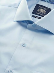 The Savile Row Company Blue Twill 100% Cotton Classic Fit Smart-Casual Shirt - Image 6 of 6