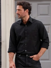 The Savile Row Company Classic Fit 100% Cotton Herringbone Formal Shirt - Image 2 of 5