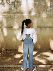 Dark Blue Wide Leg Dungarees (3-16yrs) - Image 3 of 4