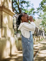 Dark Blue Wide Leg Dungarees (3-16yrs) - Image 4 of 4