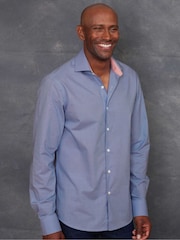 The Savile Row Company 100% Cotton Dobby Smart-Casual Shirt - Image 2 of 5