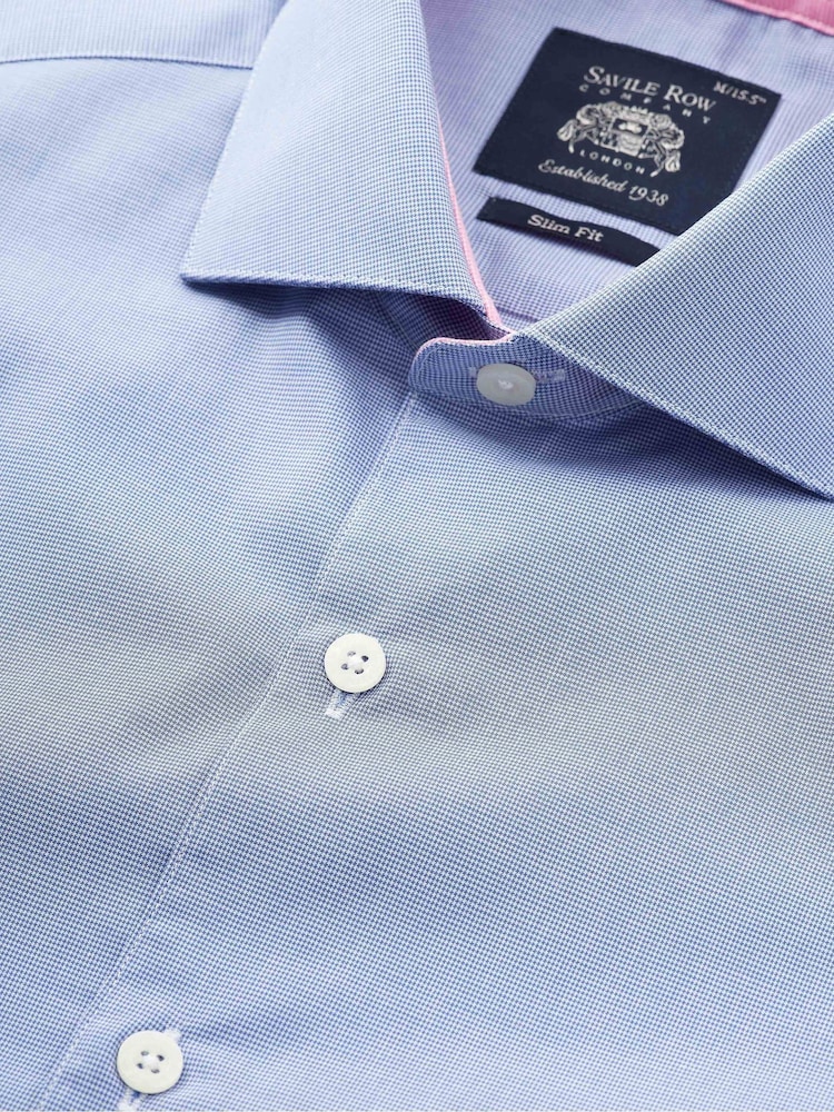 The Savile Row Company 100% Cotton Dobby Smart-Casual Shirt - Image 5 of 5