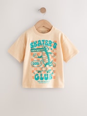 Orange Skater's Club 100% Cotton Short Sleeve Graphic Print T-Shirt (3mths-8yrs) - Image 1 of 4
