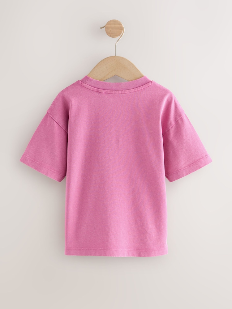 Pink Acid Wash Skate Club 100% Cotton Short Sleeve Graphic Print T-Shirt (3mths-8yrs) - Image 2 of 4