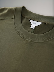 The Set Khaki Green/Brown Crew Neck Loopback 100% Cotton Sweat Dress 2 Pack - Image 2 of 3