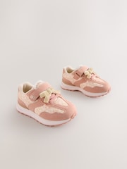 Pink Floral Elastic Lace Touch Fastening Trainers - Image 1 of 6