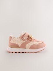 Pink Floral Elastic Lace Touch Fastening Trainers - Image 2 of 6