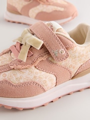 Pink Floral Elastic Lace Touch Fastening Trainers - Image 3 of 6