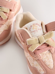 Pink Floral Elastic Lace Touch Fastening Trainers - Image 4 of 6