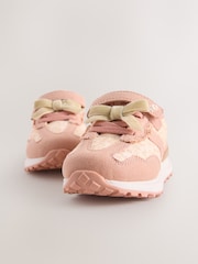 Pink Floral Elastic Lace Touch Fastening Trainers - Image 5 of 6