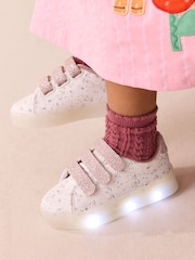 White Unicorn Touch Fasten Light Up Trainers - Image 1 of 7